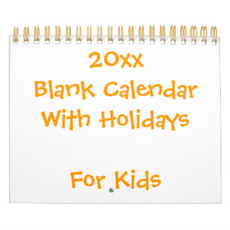 Small Yellow Blank Calendar For Kids