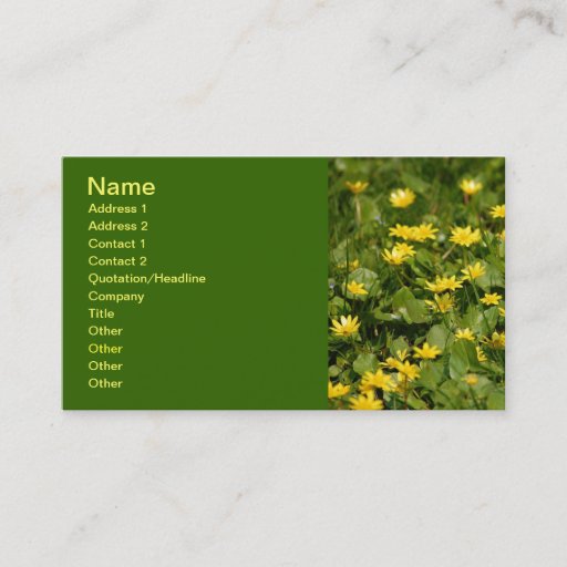 Customizable Small-yellow-flowers-in-grass1957 NATURE FLOWERS Y Business Card Template