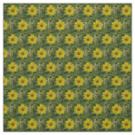 small yellow sunflowers in garden fabric