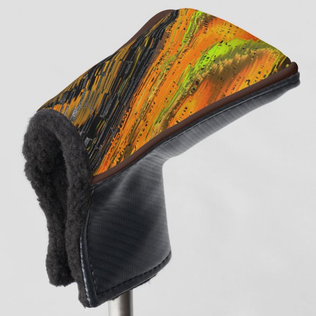 Small yellowish mosaic and deformed  golf head cover (3/4 Front)