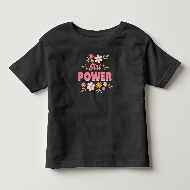 smallbaby girls power floral gift ideas T-Shirt (Front)