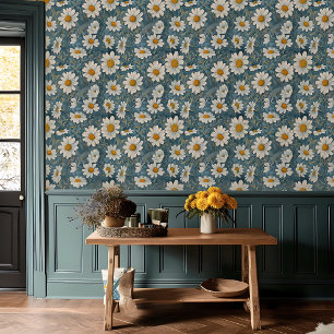 Smaller Art Nouveau Shasta Daisies Wallpaper