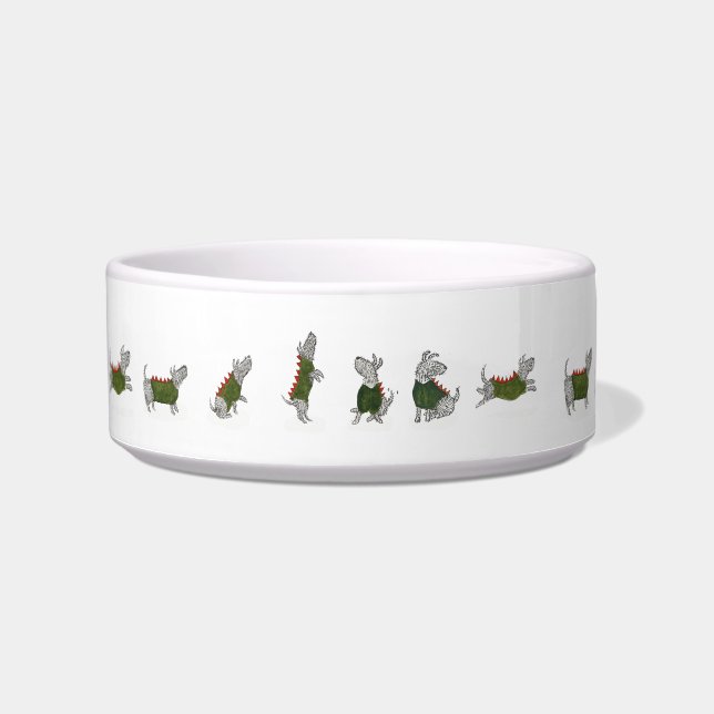 Smaller ceramic dog bowl featuring Ty (Front)