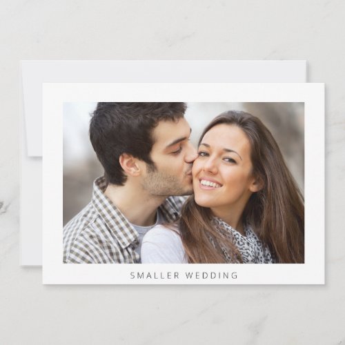 Smaller Downsized Wedding Photo Minimal Modern Announcement