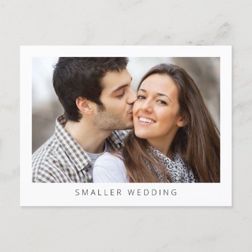 Smaller Downsized Wedding Photo Simple Announcement Postcard