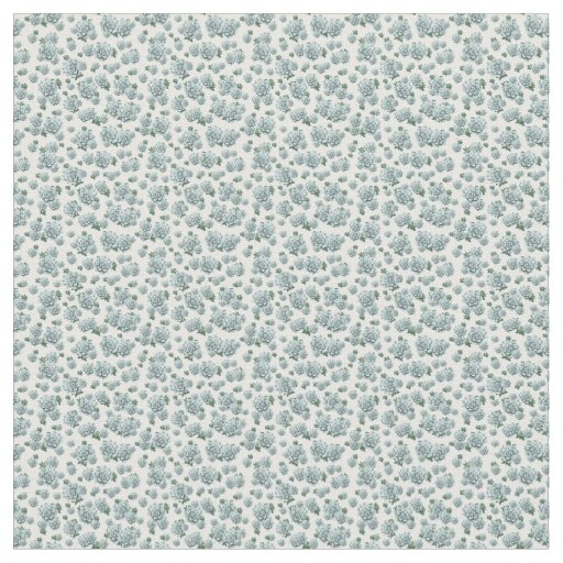 Smaller Repeat Pattern Succulents on White Fabric
