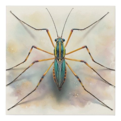 Smaller Water Strider IREF804 _ Watercolor Faux Canvas Print