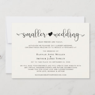 Smaller Wedding Change of Plans Heart Cream Announcement