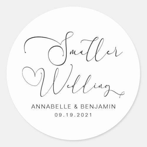 Smaller Wedding Classic Round Sticker