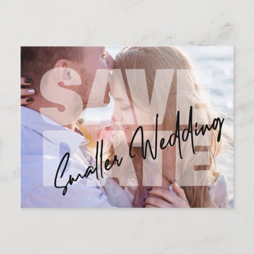 Smaller wedding photo modern casual announcement