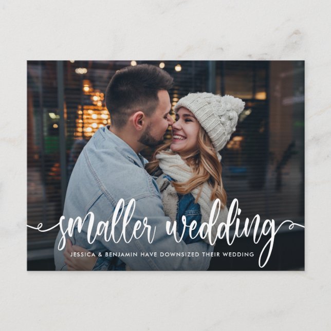 Smaller Wedding | Wedding Update Announcement Postcard (Front)