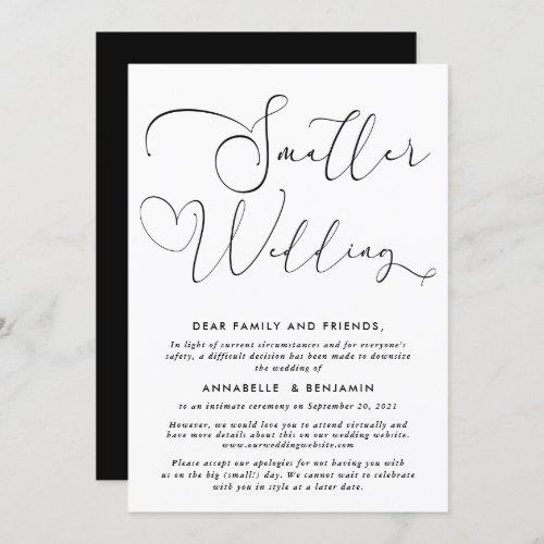 Smaller Wedding  Were Downsizing Announcement