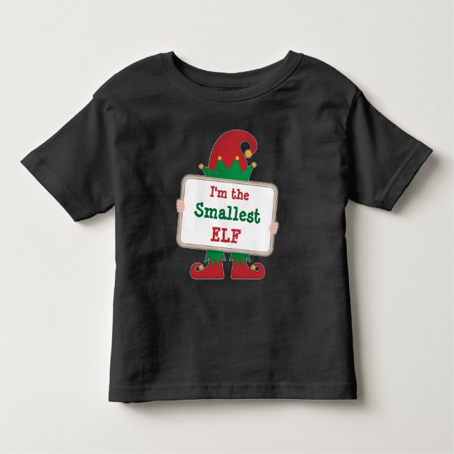 Smallest Elf | Personalized Christmas Elf T-Shirt (Front)