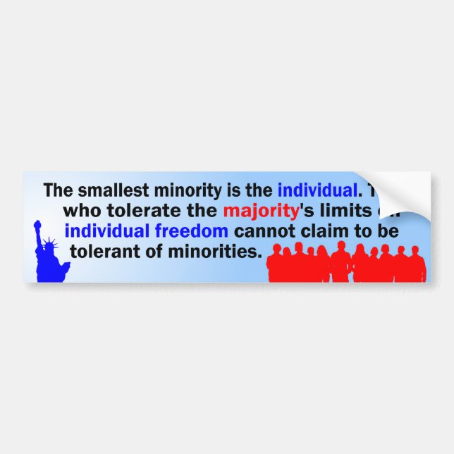 Smallest Minority Bumper Sticker (Front)