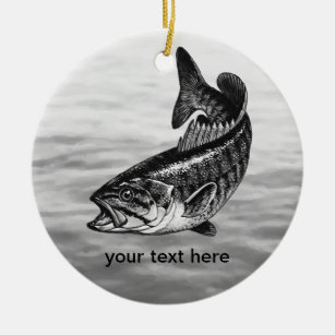 Smallmouth Bass Fishing Ceramic Ornament