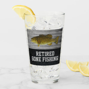 Smallmouth Bass Fishing Retired Retirement Party Glass