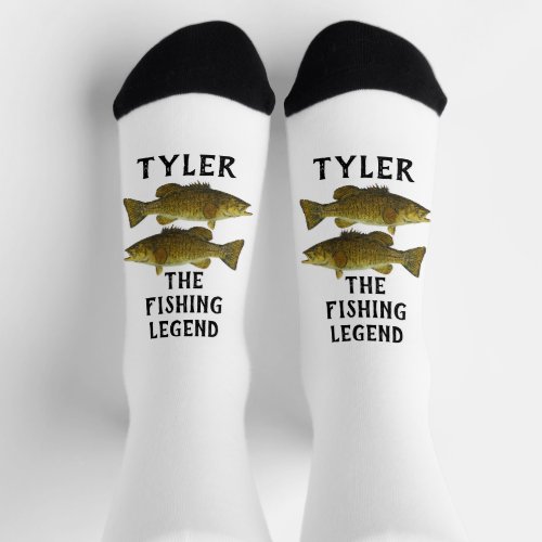 Smallmouth Bass Fishing The Legend Name Funny Sock