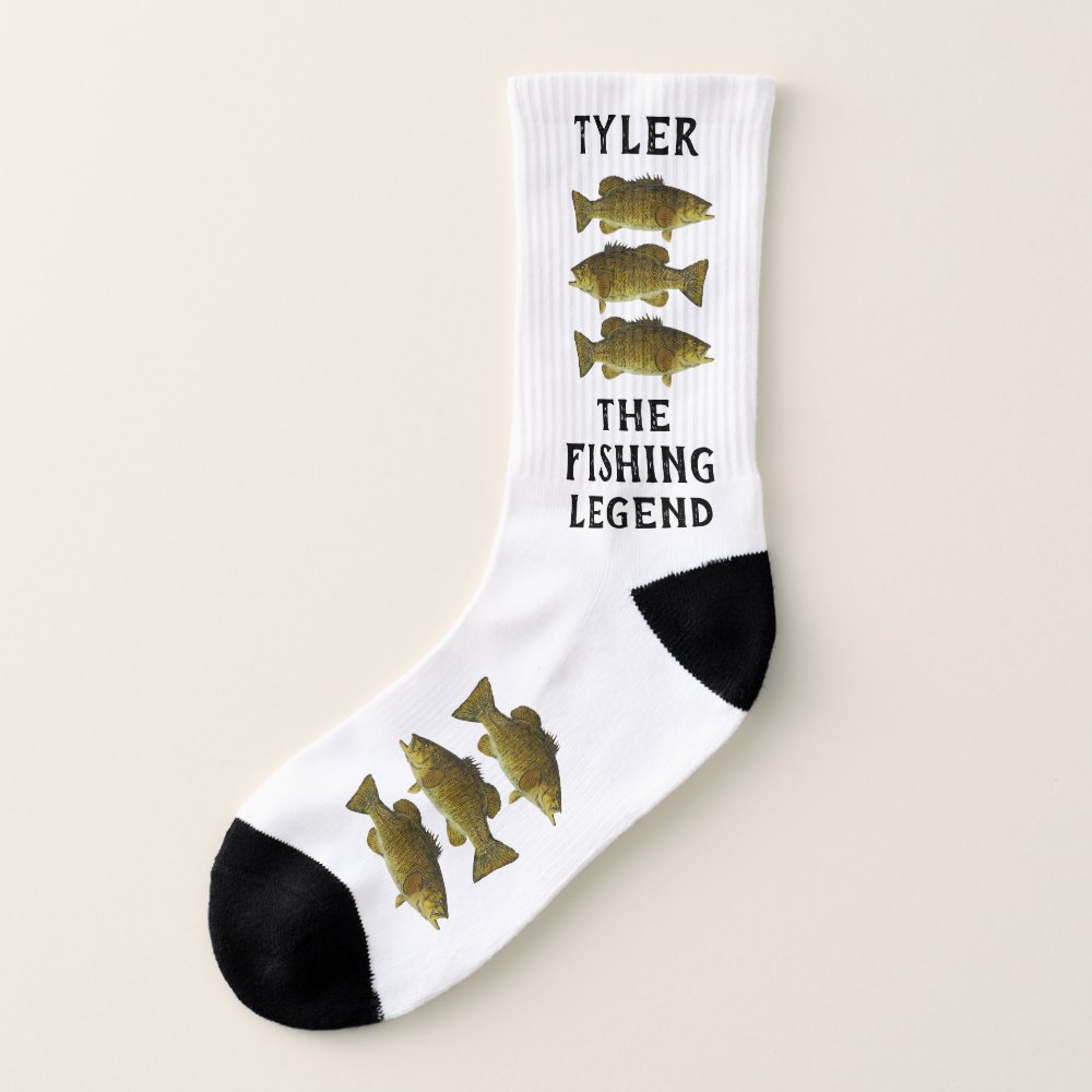 Disover Smallmouth Bass Fishing The Legend Name Funny Socks