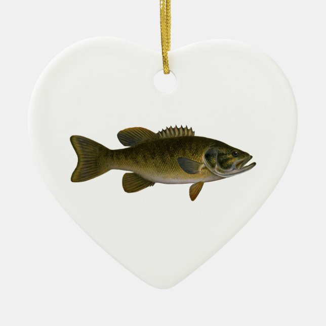 Smallmouth Bass Logo Ceramic Ornament (Front)