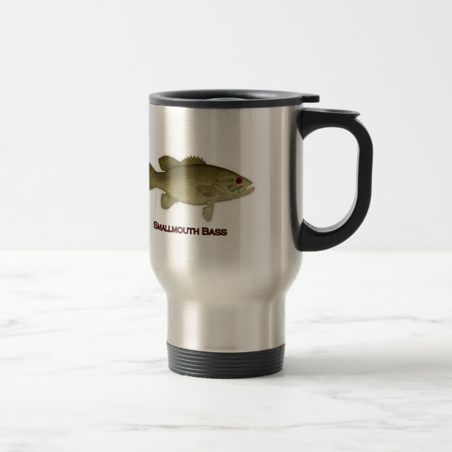 Smallmouth Bass (red eye illustration) Travel Mug (Right)