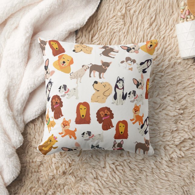 Smalls Funny Dogs  Throw Pillow (Blanket)