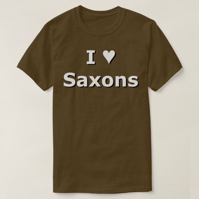 SMandH 1028 I Love Heart Saxons T-Shirt (Design Front)