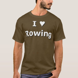 SMandH 1131 I Love Heart Rowing T-Shirt