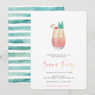 Smart Adult Cocktail Summer Party Invitation