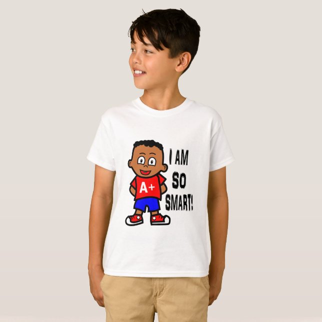 Smart African American Boy T-shirt (Front Full)