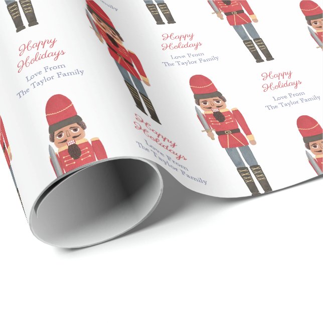 Smart African American Nutcracker Merry Christmas  Wrapping Paper (Roll Corner)