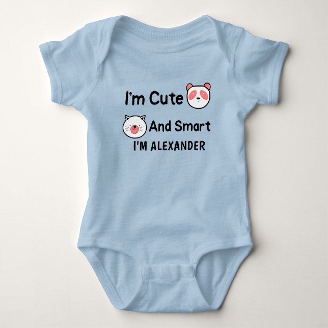  Smart And Cute Personalize  Baby Bodysuit (Front)