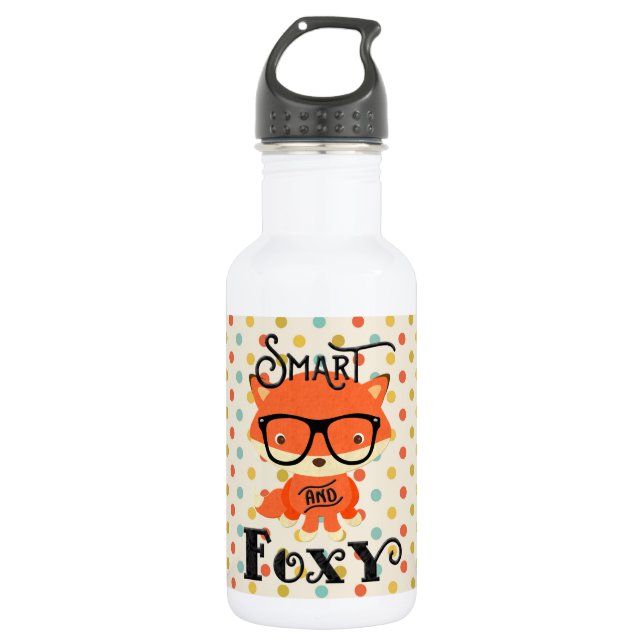 Smart AND Foxy-Dots Drinkware Water Bottle (Front)