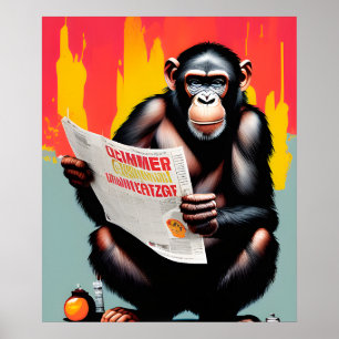 Smart Ape Poster Custom Chimp Wall Art