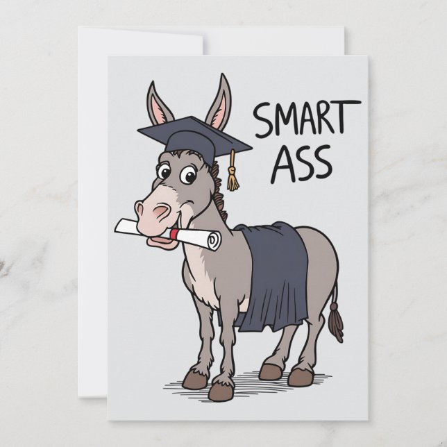 Smart As Donkey Funny Graduate Graduation Invitation