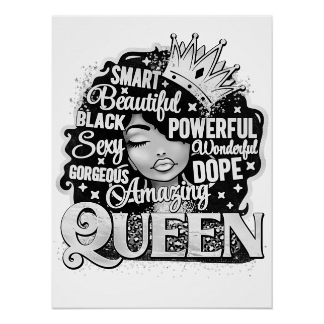 Smart Beautiful Amazing Black Queen Melanin Sista Poster (Front)