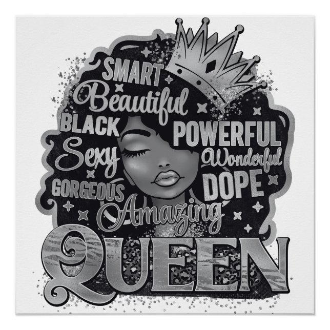 Smart Beautiful Amazing Black Queen Melanin Sista Poster (Front)