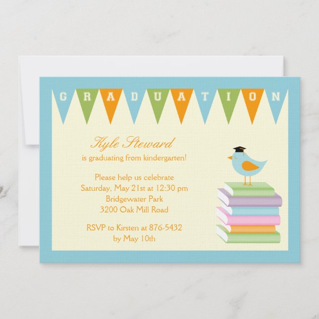 Smart Birdie Graduation Party Invitation (Front)
