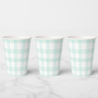Smart Blue Checks Paper Cups