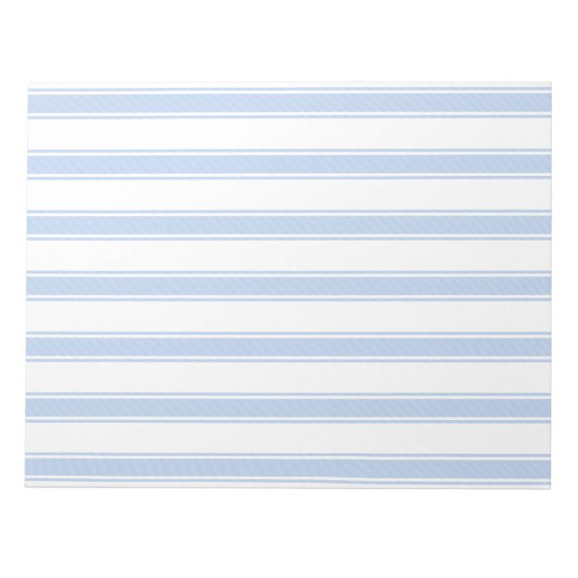 Smart Blue & White Ticking Stripes Envelope Liner Notepad (Front)