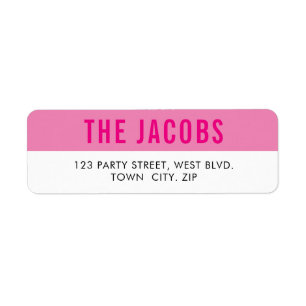SMART Bold minimal simple type girly bright pink Label