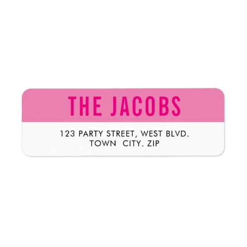 SMART Bold minimal simple type girly bright pink Label