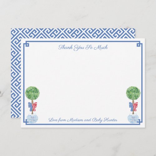 Smart Boxwood 4th Of July Wedding or Baby Shower Thank You Card