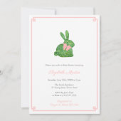 Smart Boxwood Bunny Rabbit Girl Baby Shower Party Invitation (Front)