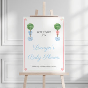 Smart Boy Girl Twins Baby Shower Welcome Sign