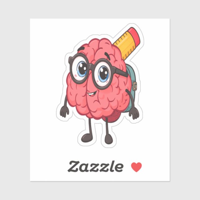 Smart Brain Back To School Sticker Sheet – Cute  (Sheet)