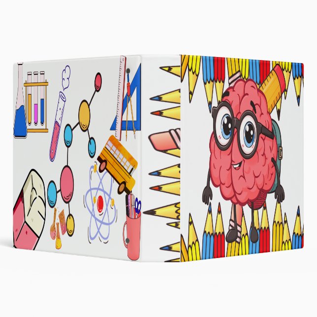 Smart Brain School Binder Cute Motivational Folder (Background)
