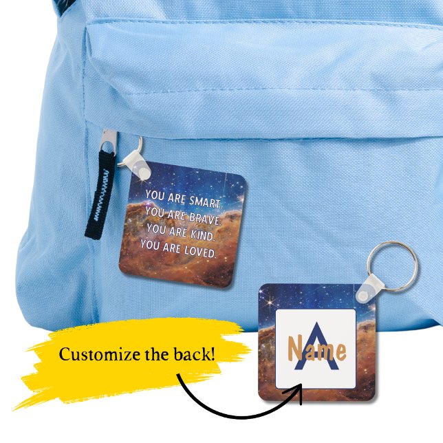 Smart Brave Kind Loved Customizable Keychain (Creator Uploaded)