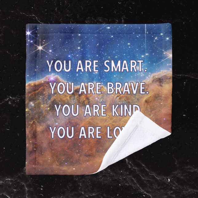 Smart Brave Kind Loved Customizable  Wash Cloth (Creator Uploaded)