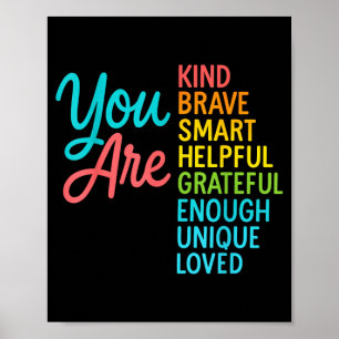 Smart Brave Strong Kind Teacher Back To School Poster