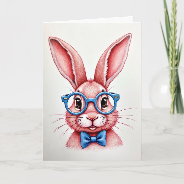 Smart Bunny Portrait Card (Front)